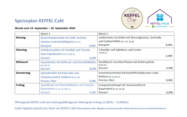 Mittagessen im KEFFEL-HAUS 
